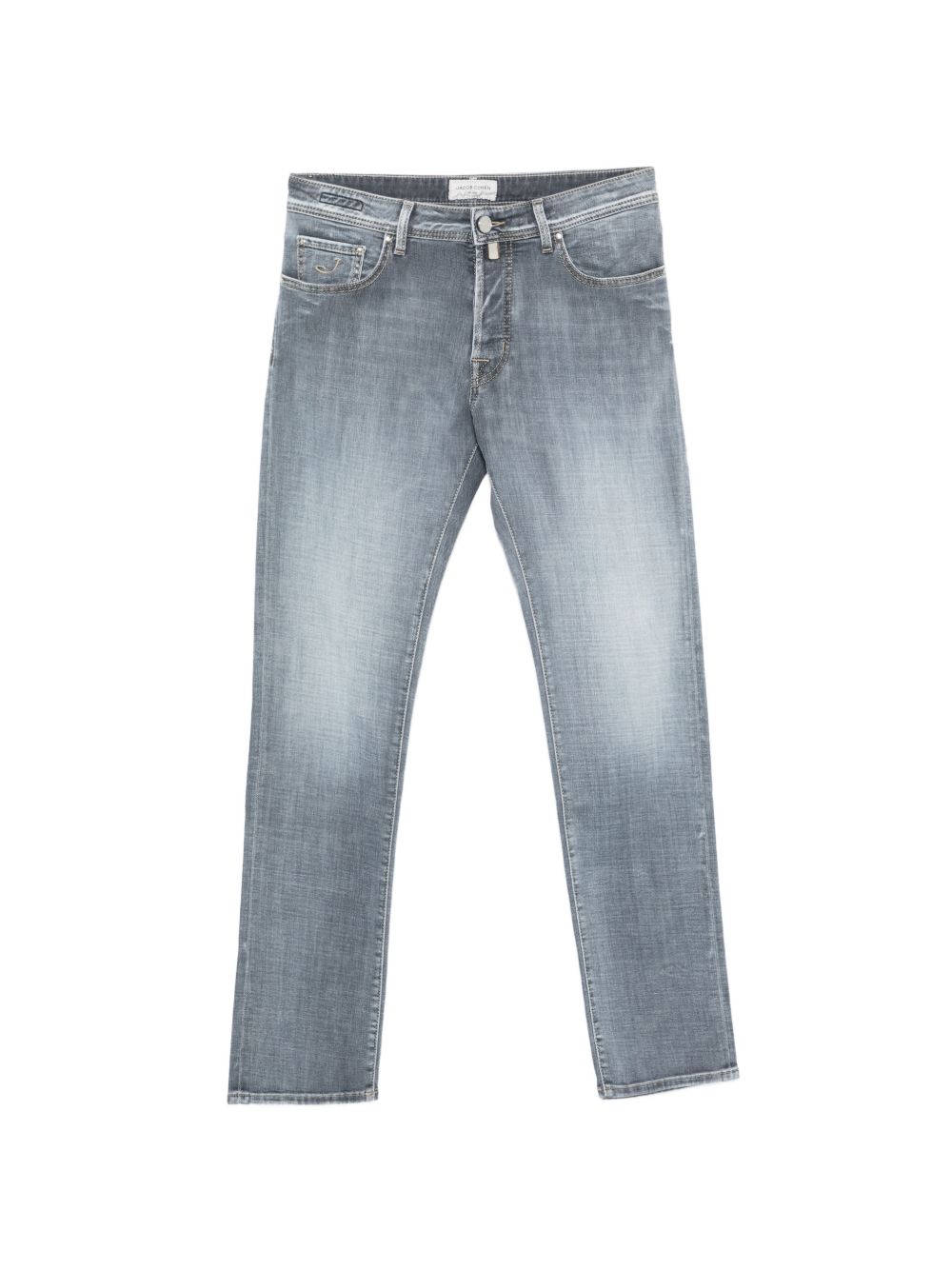 JACOB COHEN Jeans grigio chiaro a cinque tasche con bottoni 