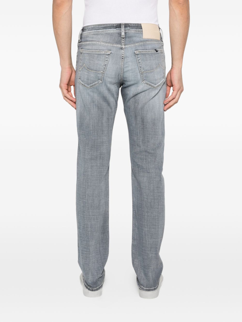 JACOB COHEN Jeans grigio chiaro a cinque tasche con bottoni 