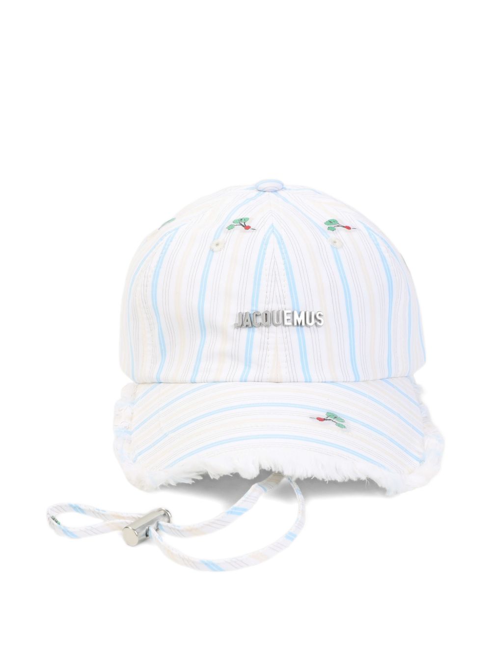 JACQUEMUS Cappello Artichaut in cotone a righe con dettagli ricamati 