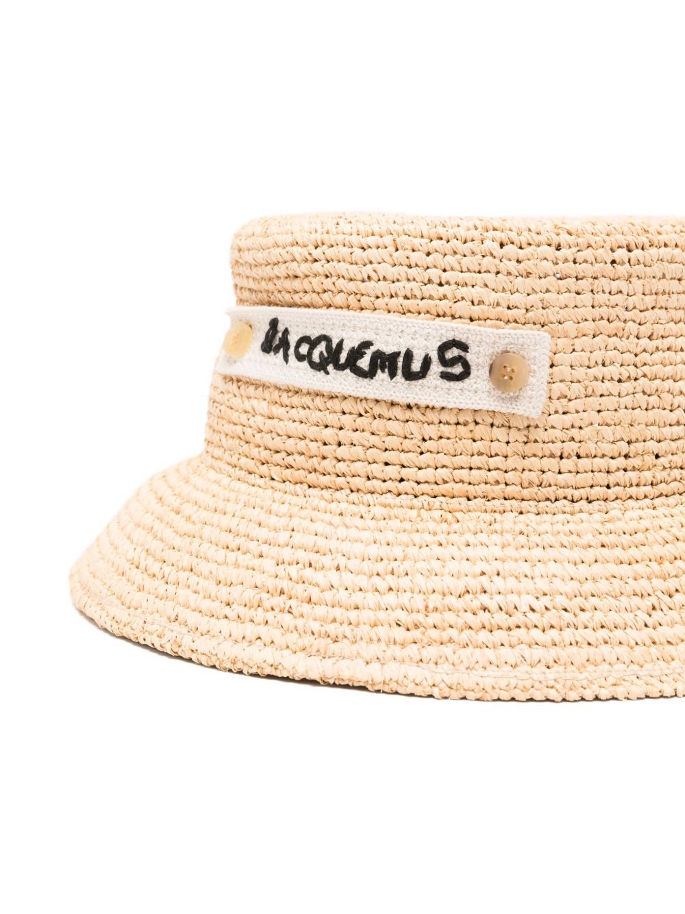 JACQUEMUS Cappello bucket in rafia con logo 
