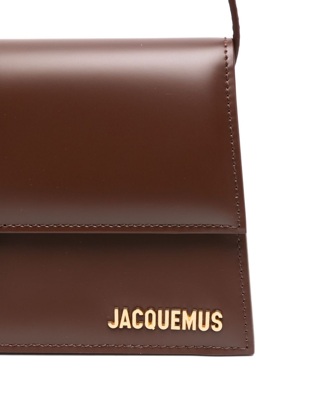JACQUEMUS Borsa Bambino Longo a spalla in pelle marrone 