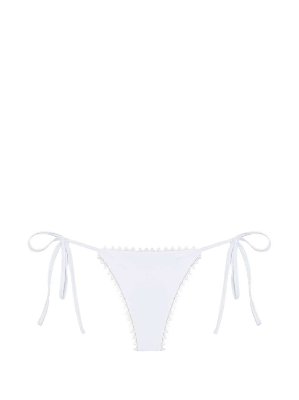 JACQUEMUS Slip bikini Picot bianco con lacci regolabili 
