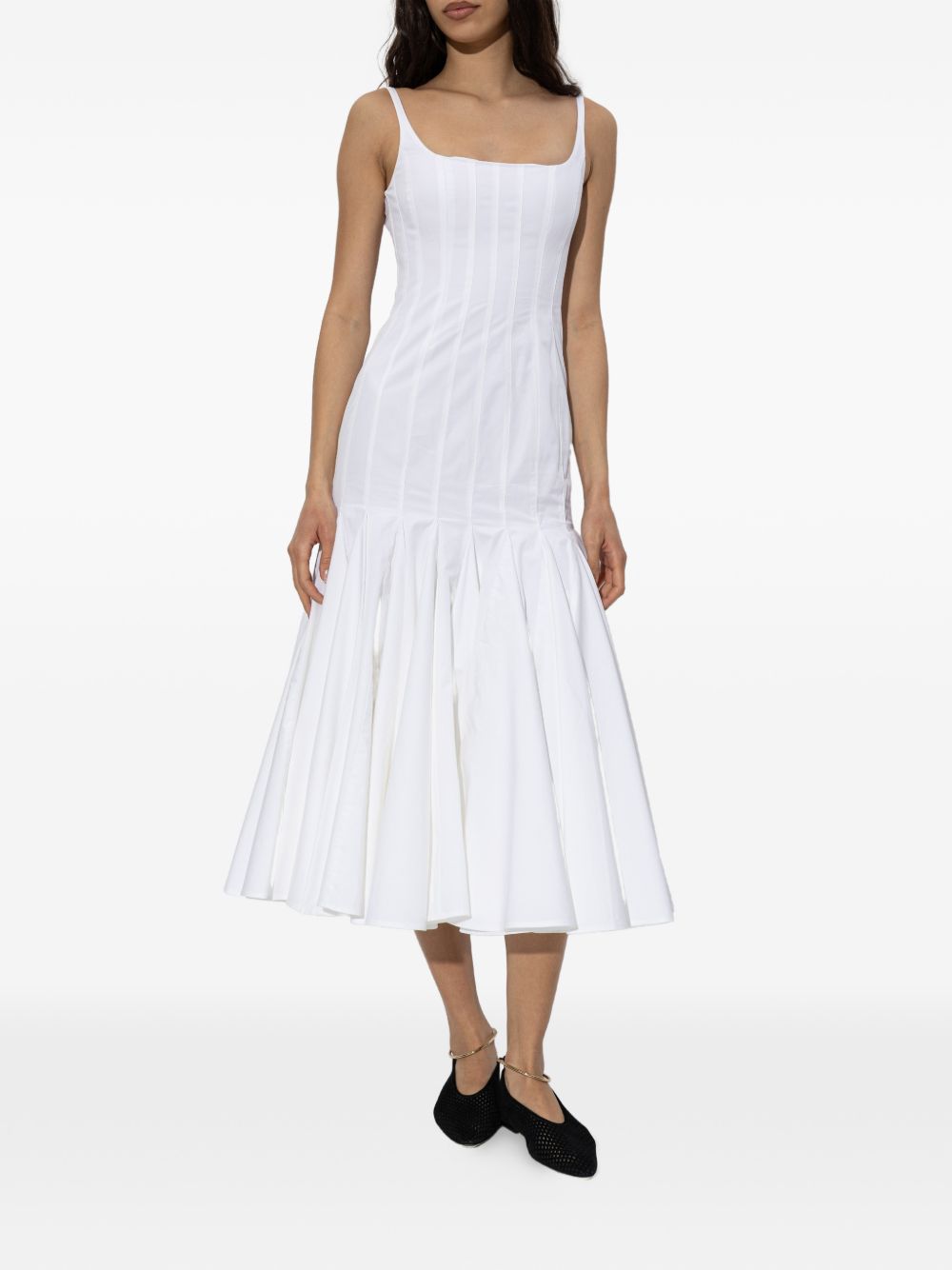 JACQUEMUS Abito midi Agave in cotone bianco 