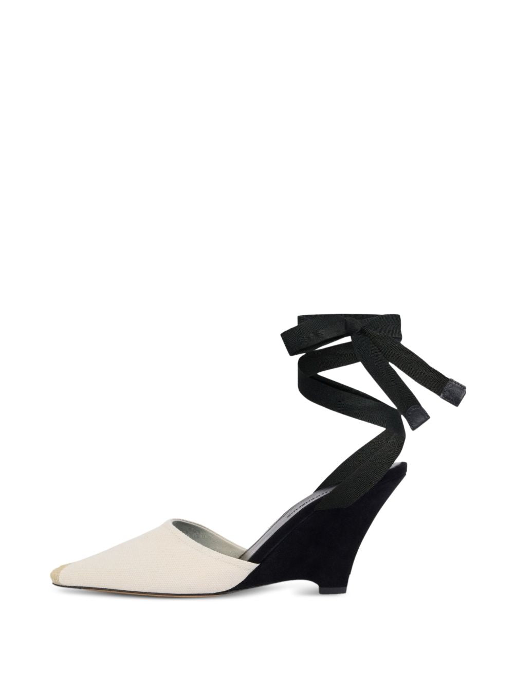 JACQUEMUS Espadrillas Alte con tacco bianche e nere 