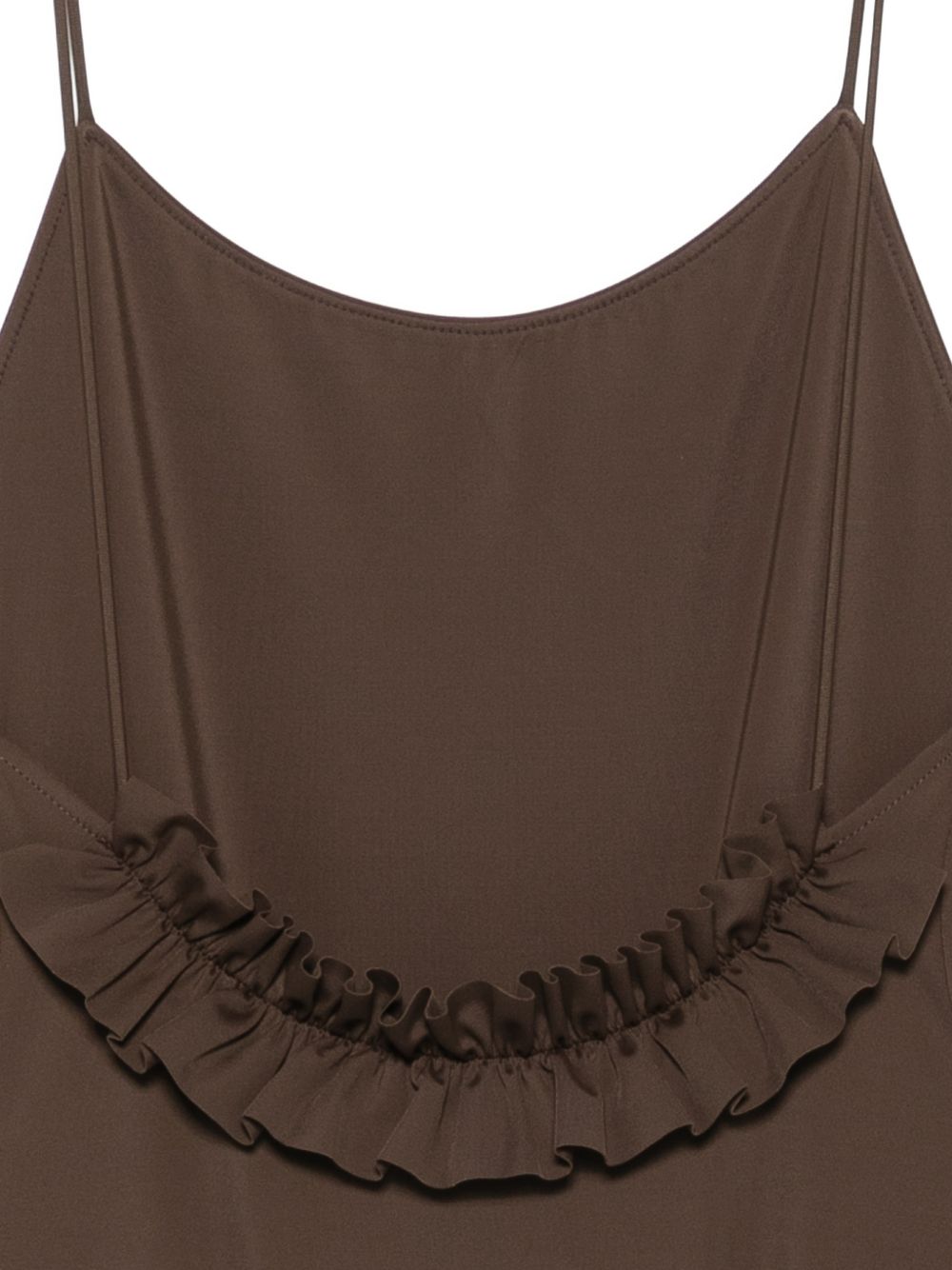 JACQUEMUS Costume intero Cabana marrone con spalline sottili e scollo sulla schiena 