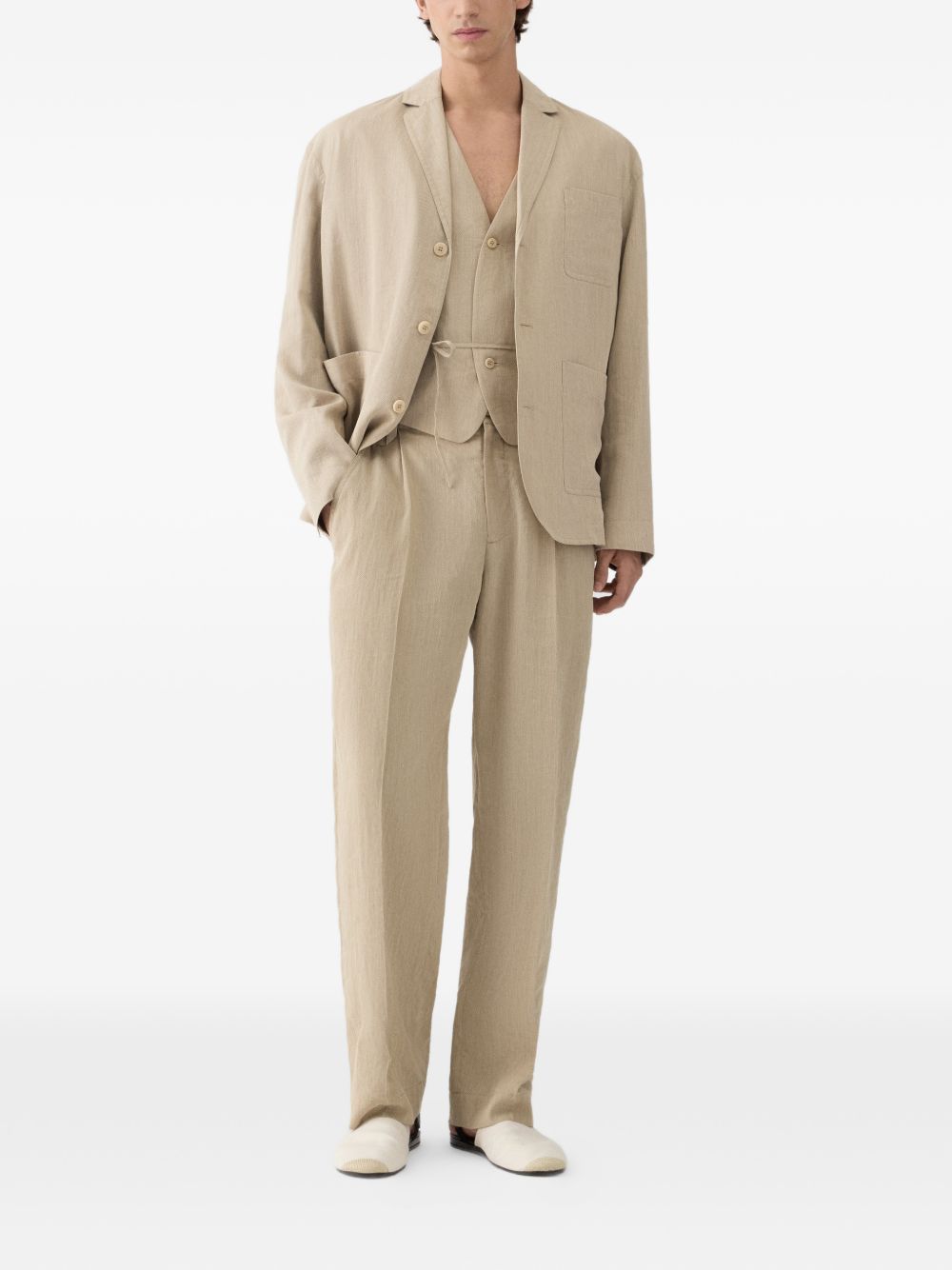 JACQUEMUS Pantaloni Croisière in cone beige con pinces 