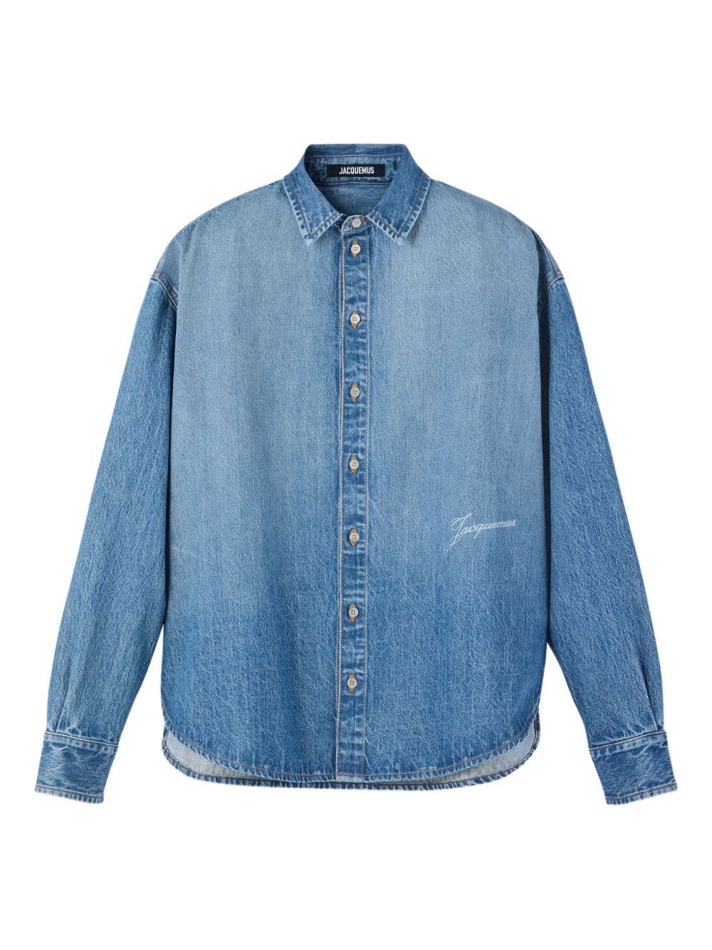JACQUEMUS Camicia De-Nimes Simon in denim con logo 