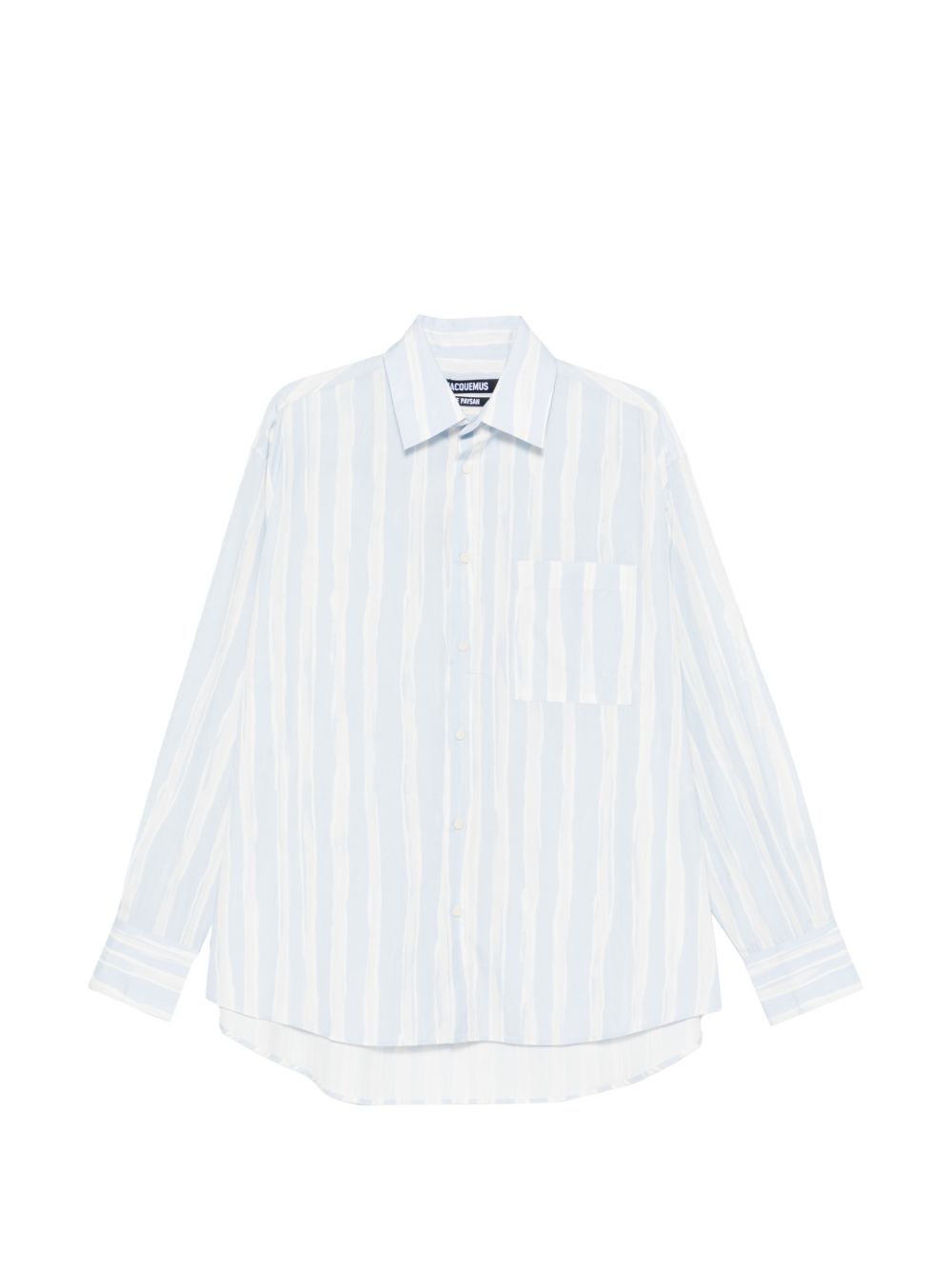 JACQUEMUS Camicia Jacquemus in cotone azzurro chiaro e grigio a righe 