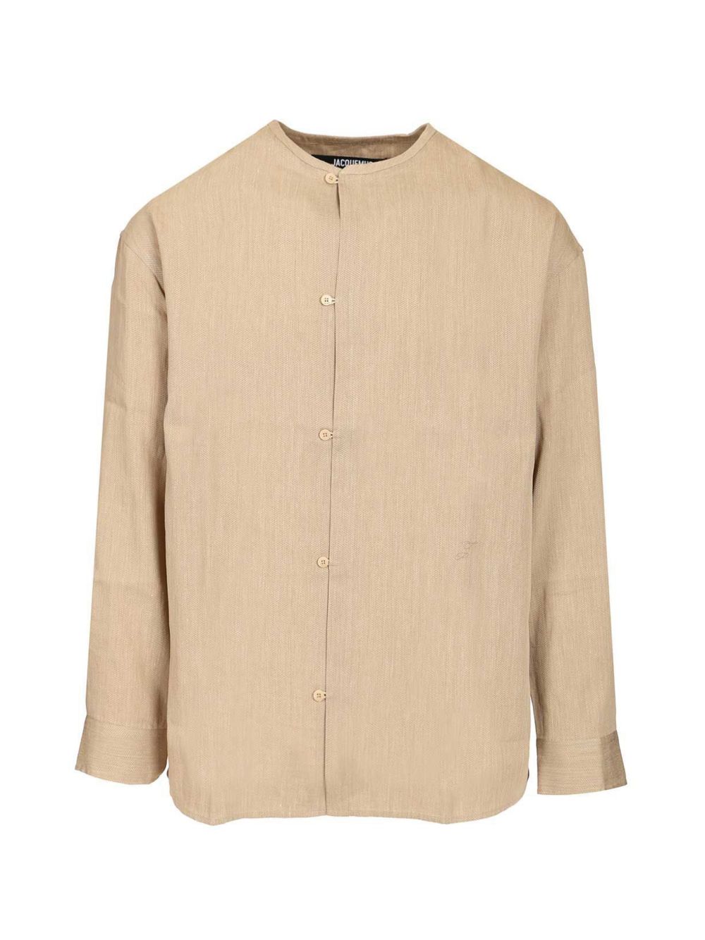 JACQUEMUS Camicia con collo alla coreana e bottoncini 
