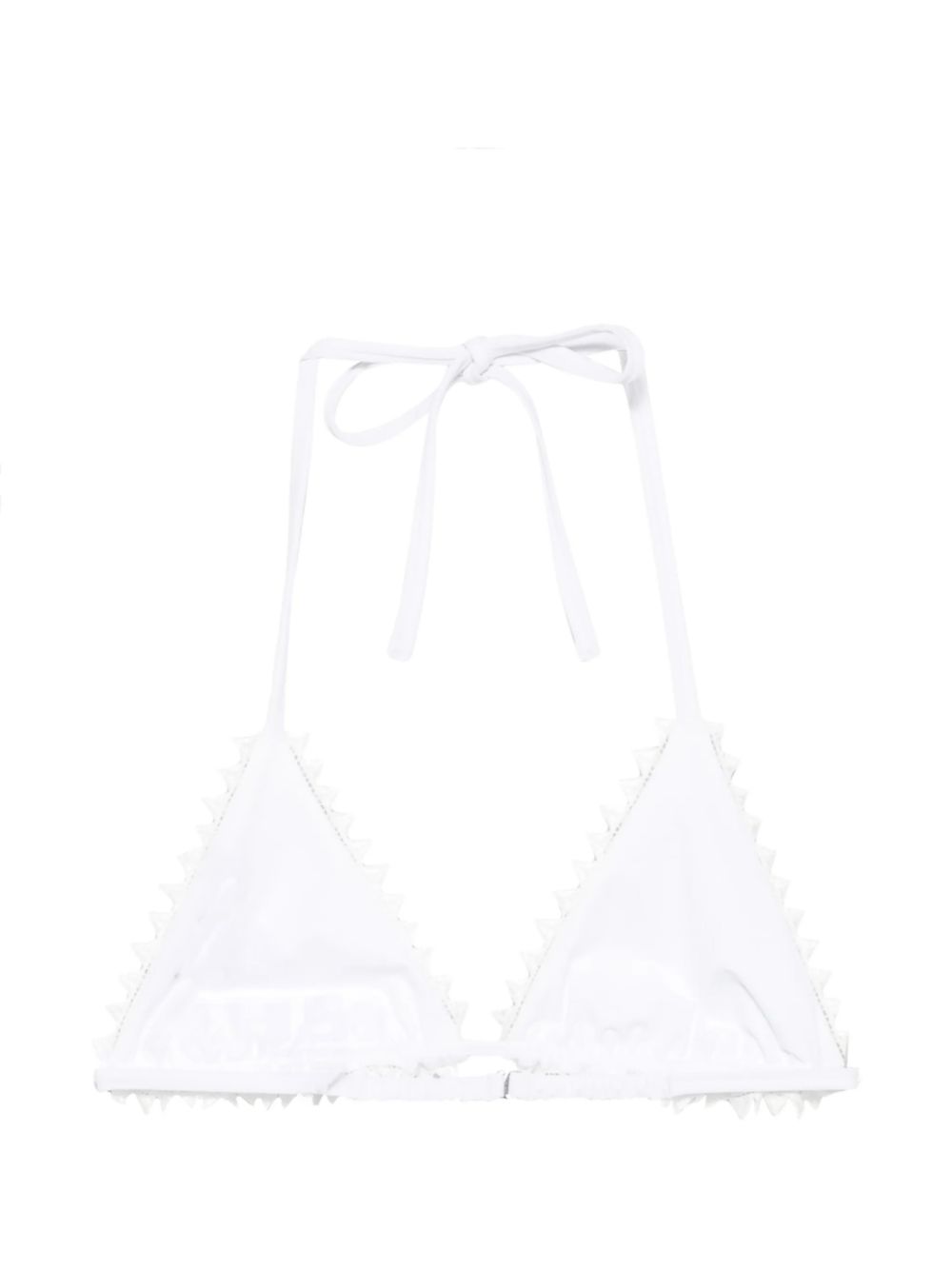 JACQUEMUS Top bikini Picot a triangolo bianco 