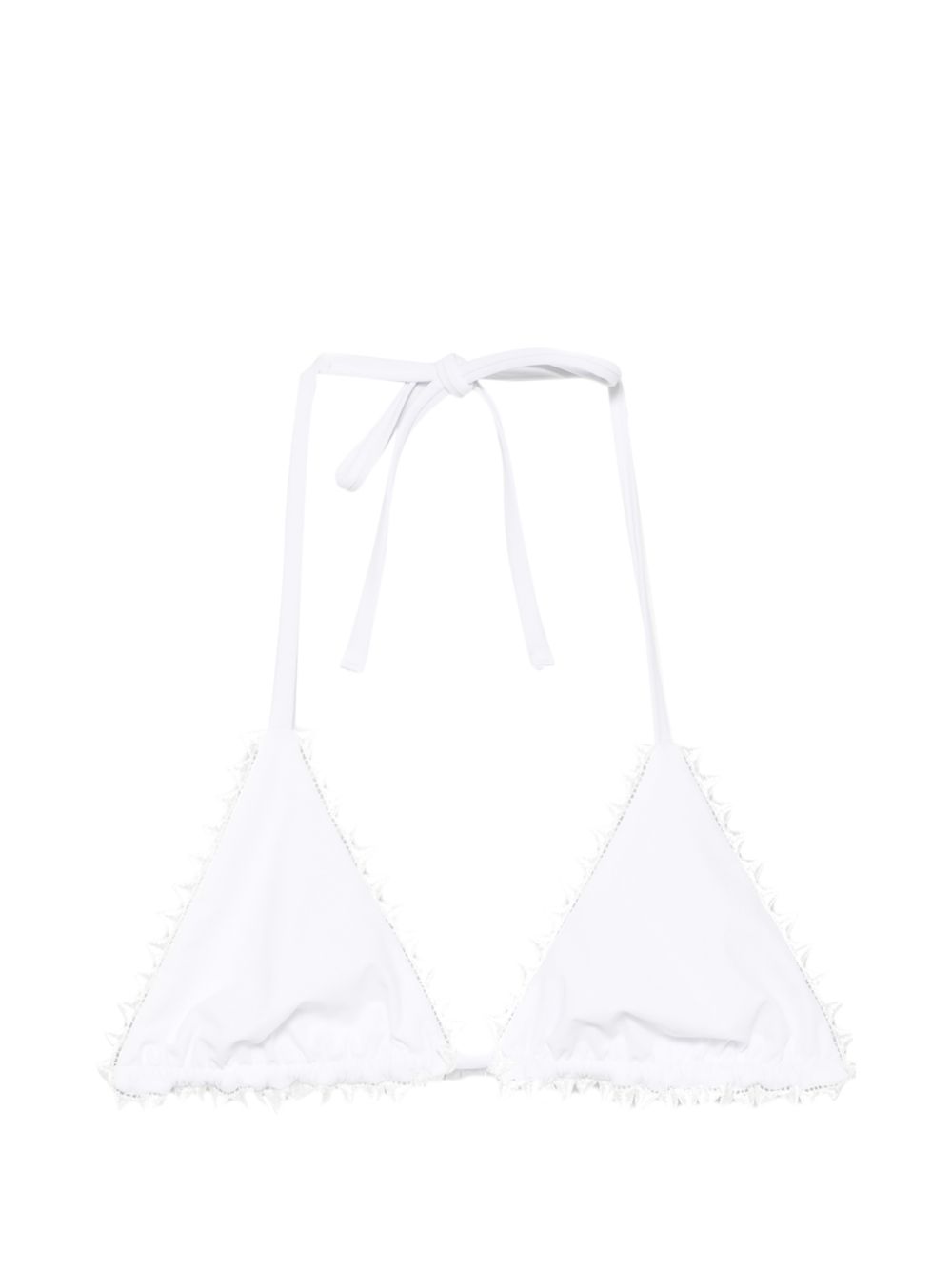 JACQUEMUS Top bikini Picot a triangolo bianco 