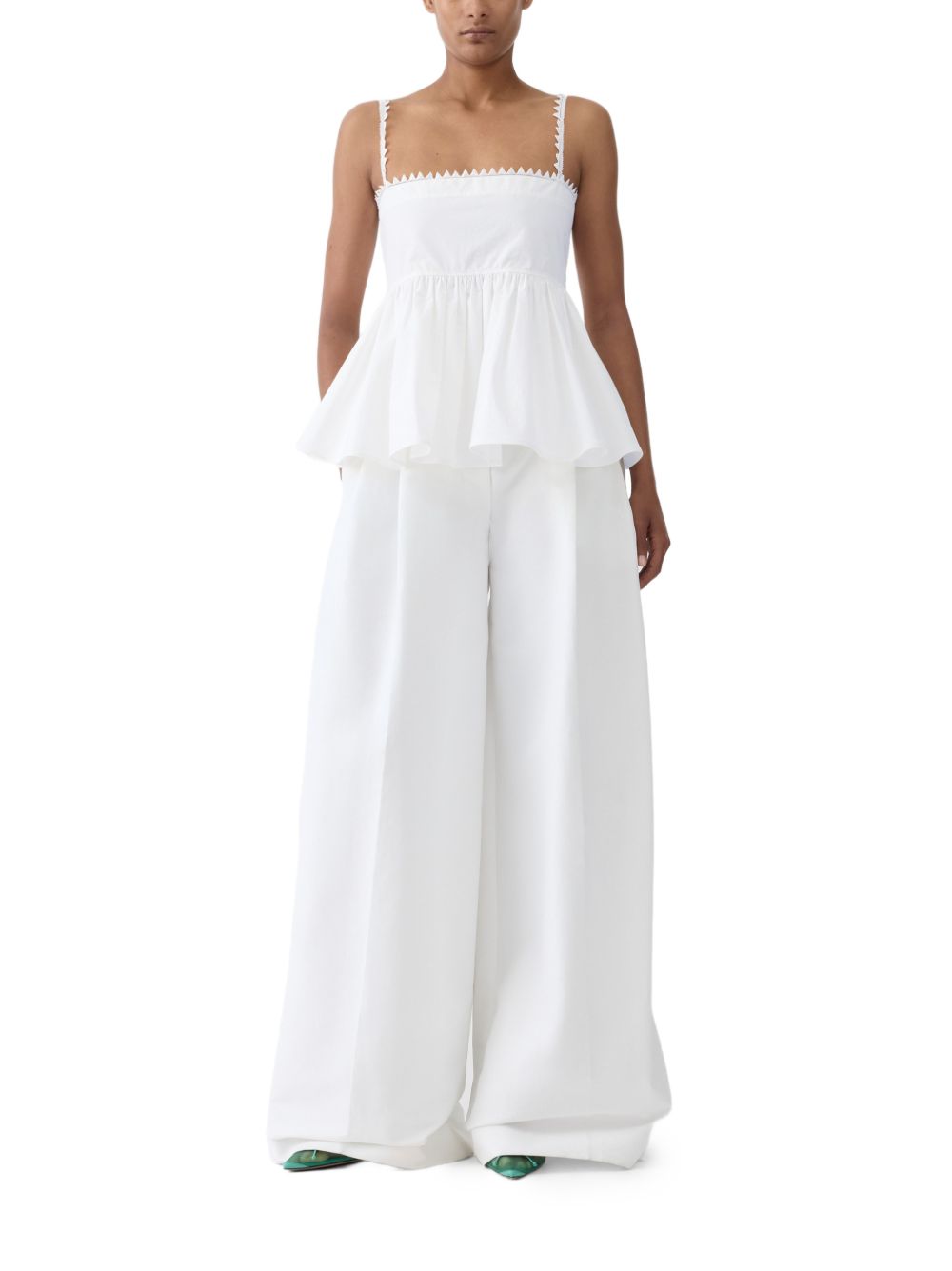 JACQUEMUS Top 'Le Haut Traversin' bianco svasato 