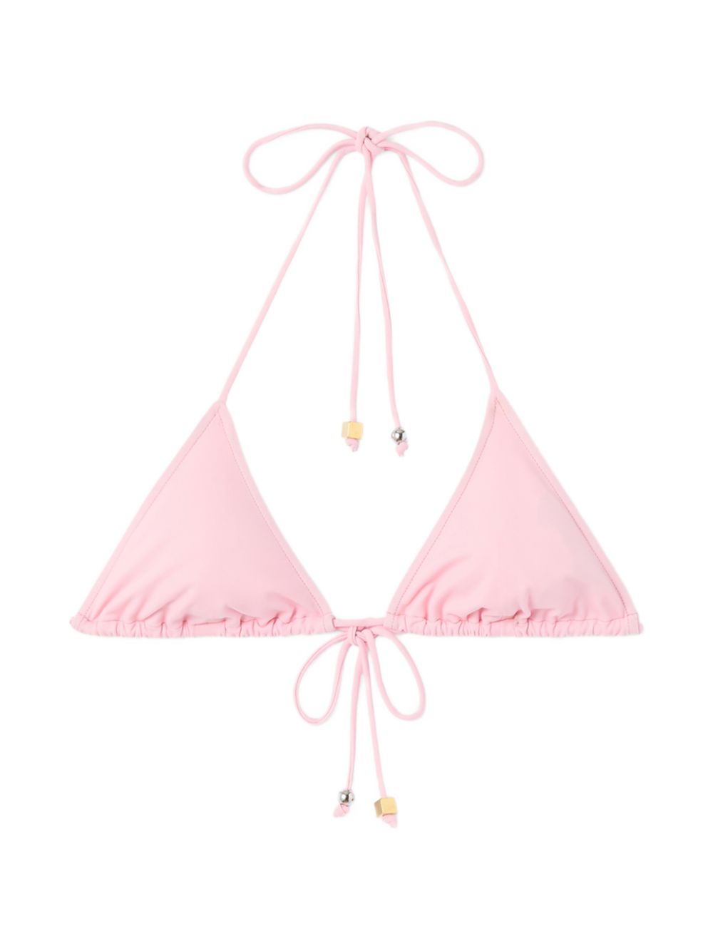 JACQUEMUS Top bikini Triangle rosa con perline 