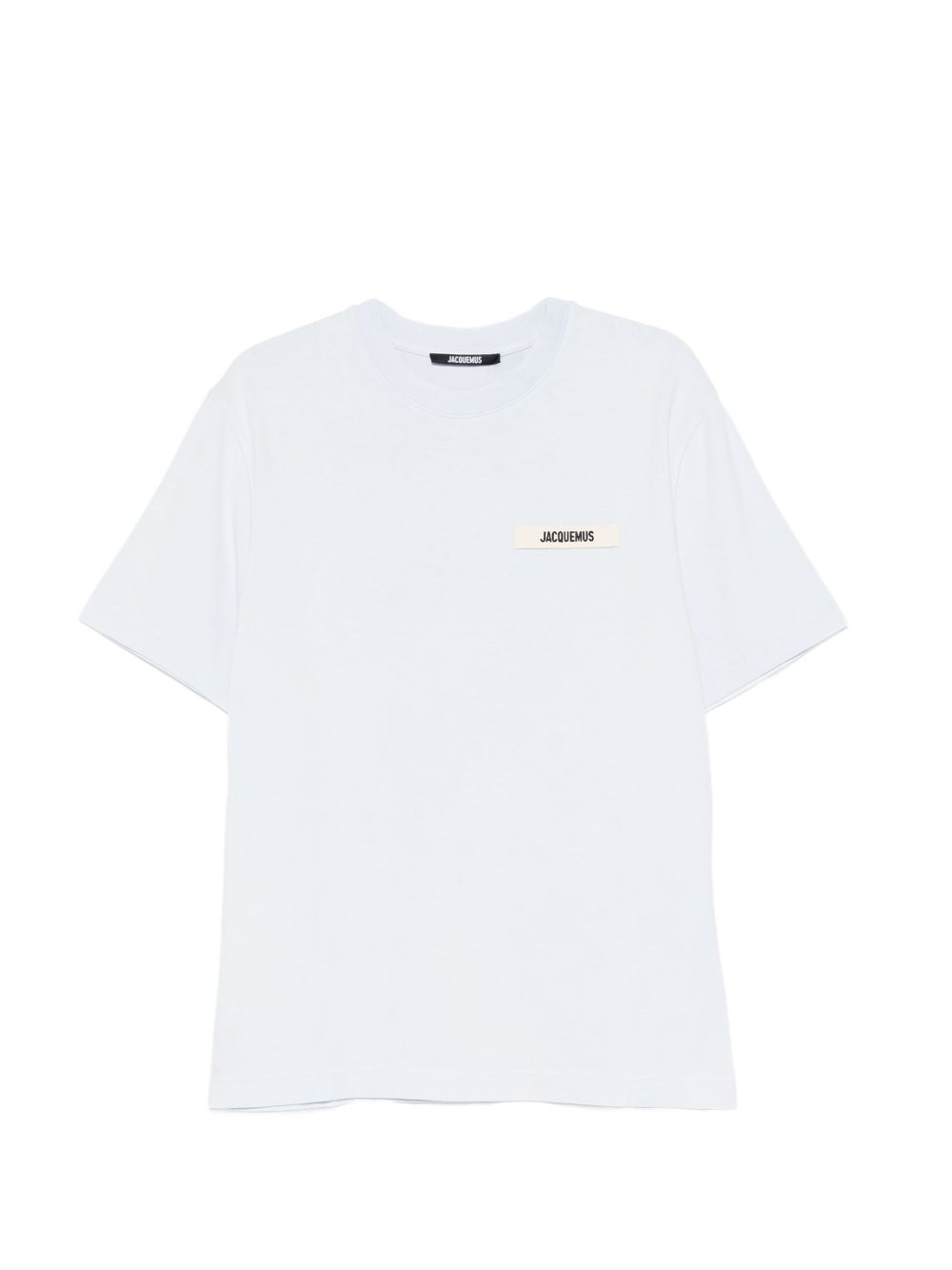 JACQUEMUS T-shirt Gros Grain celeste in cotone con logo 