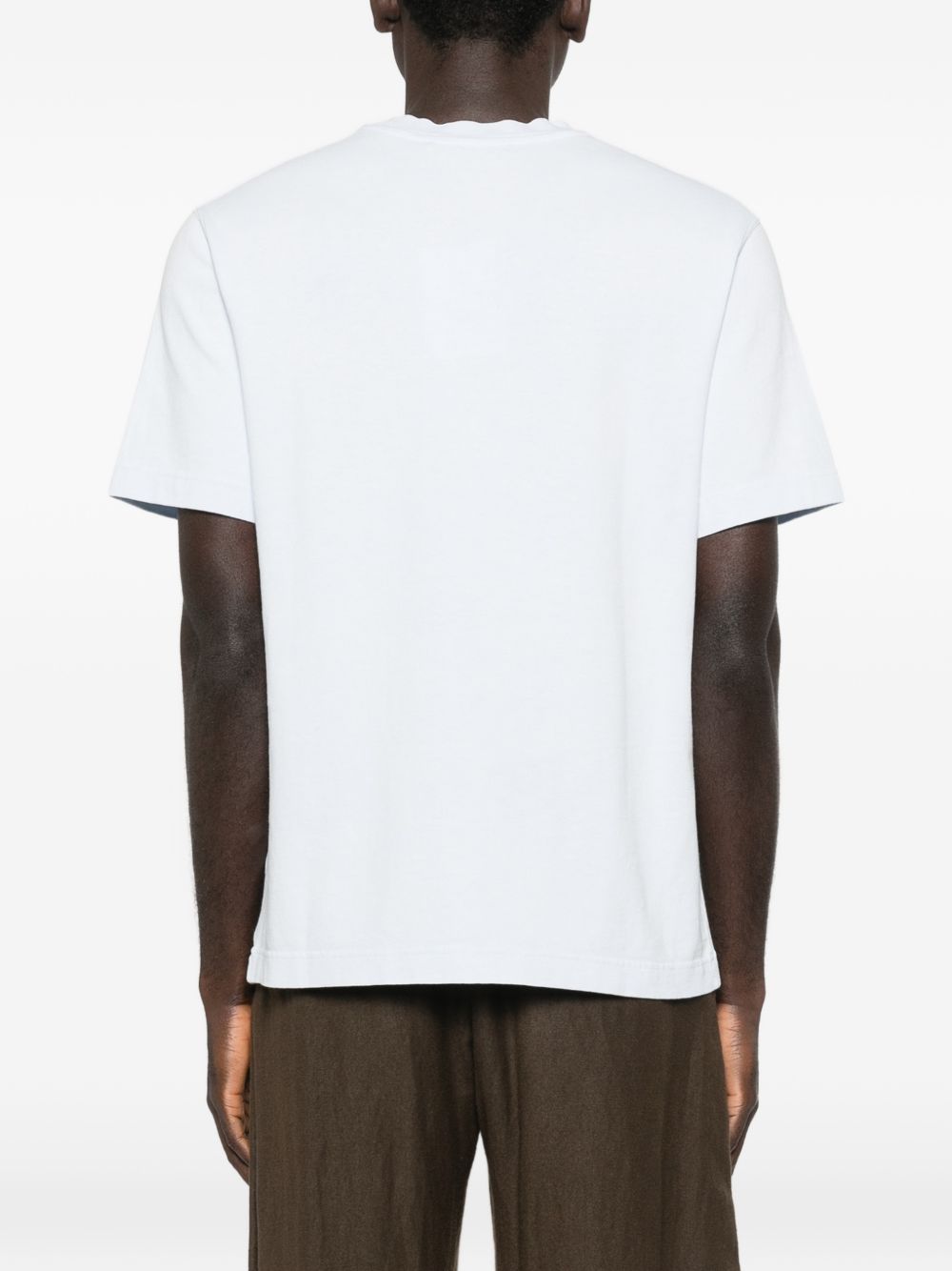 JACQUEMUS T-shirt Gros Grain celeste in cotone con logo 