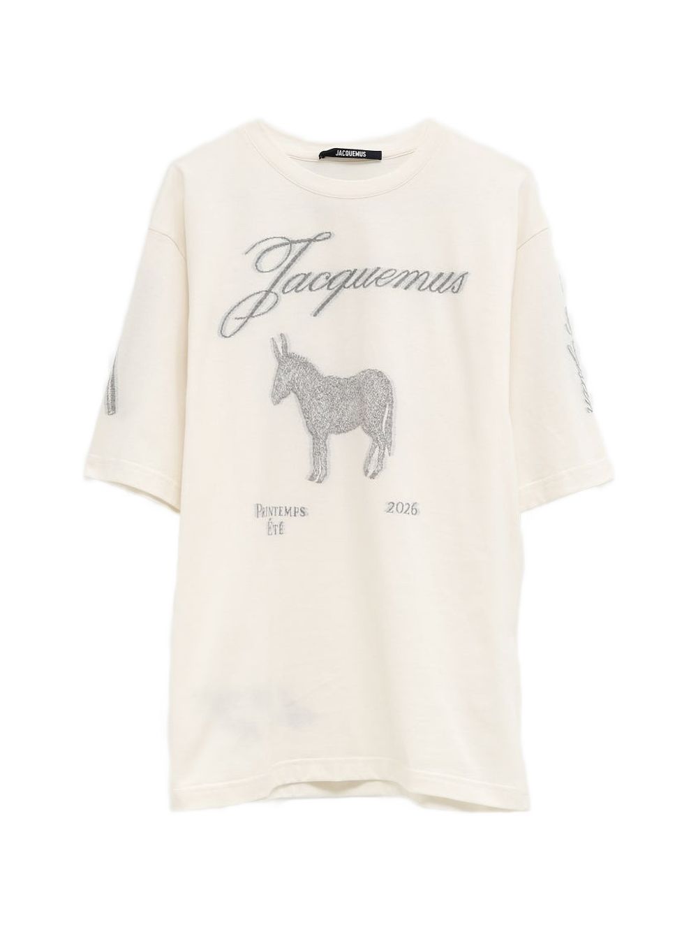 JACQUEMUS T-shirt bianca in cotone con stampa grafica 