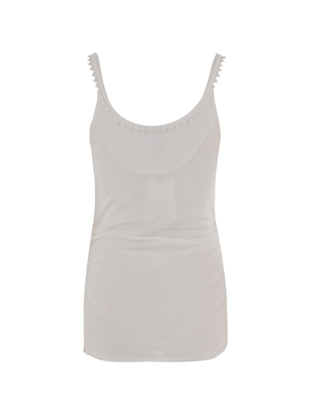 JACQUEMUS Top Clavela in cotone bianco con mezza abbottonatura 