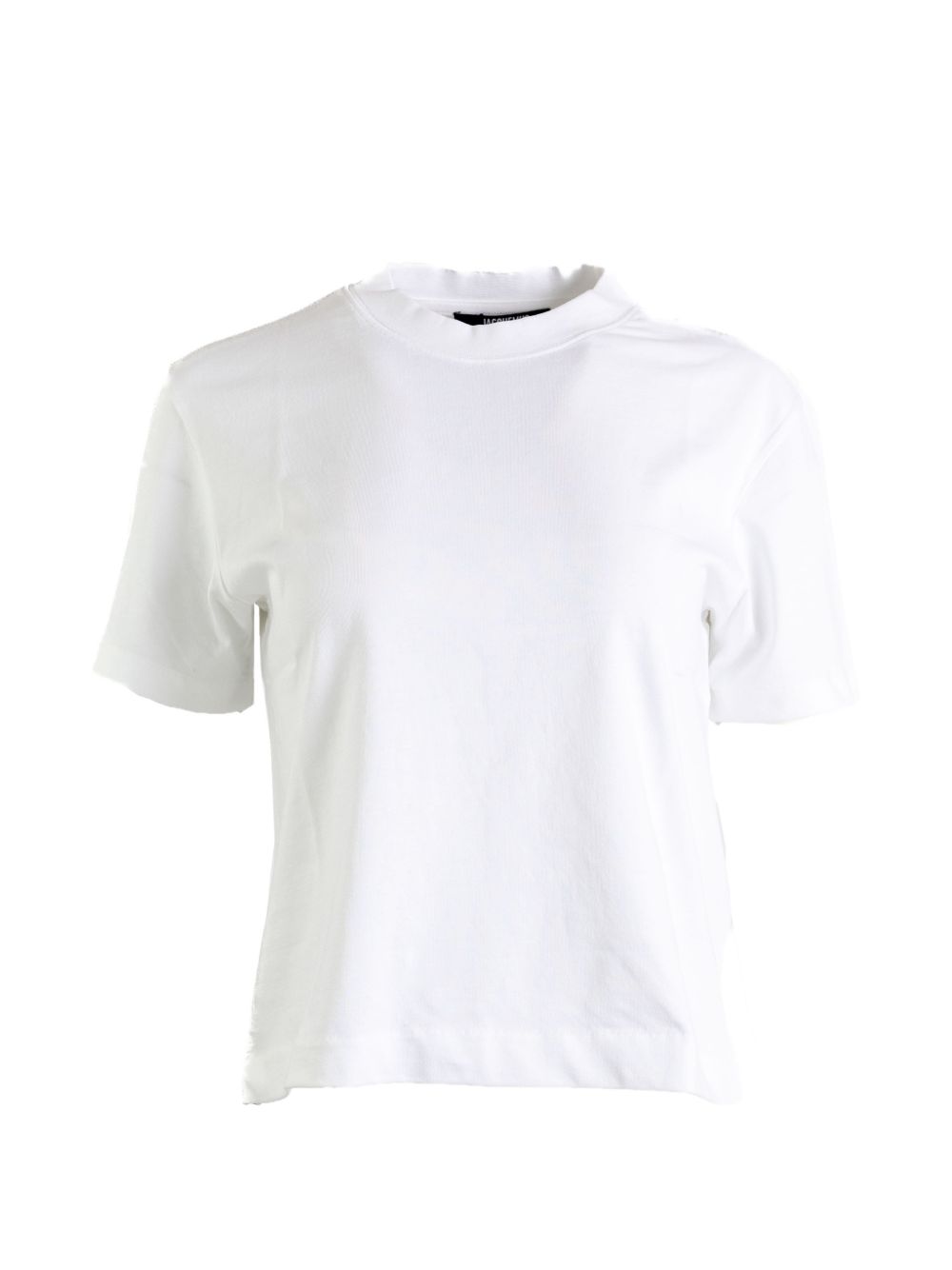 JACQUEMUS T-shirt bianca in cotone a collo rotondo 