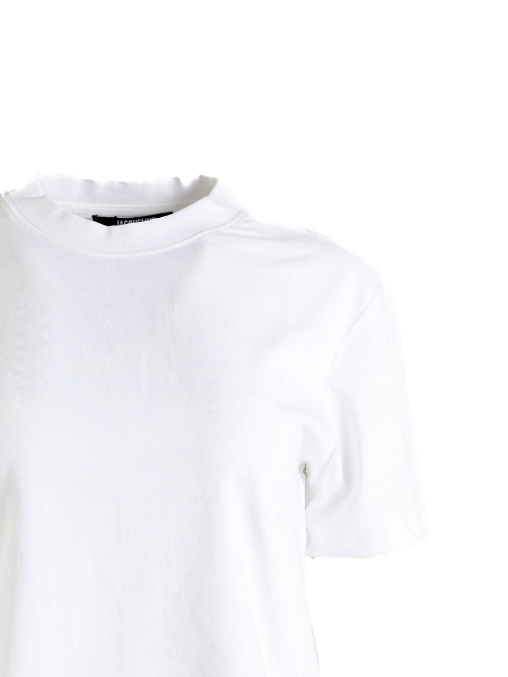 JACQUEMUS T-shirt bianca in cotone a collo rotondo 