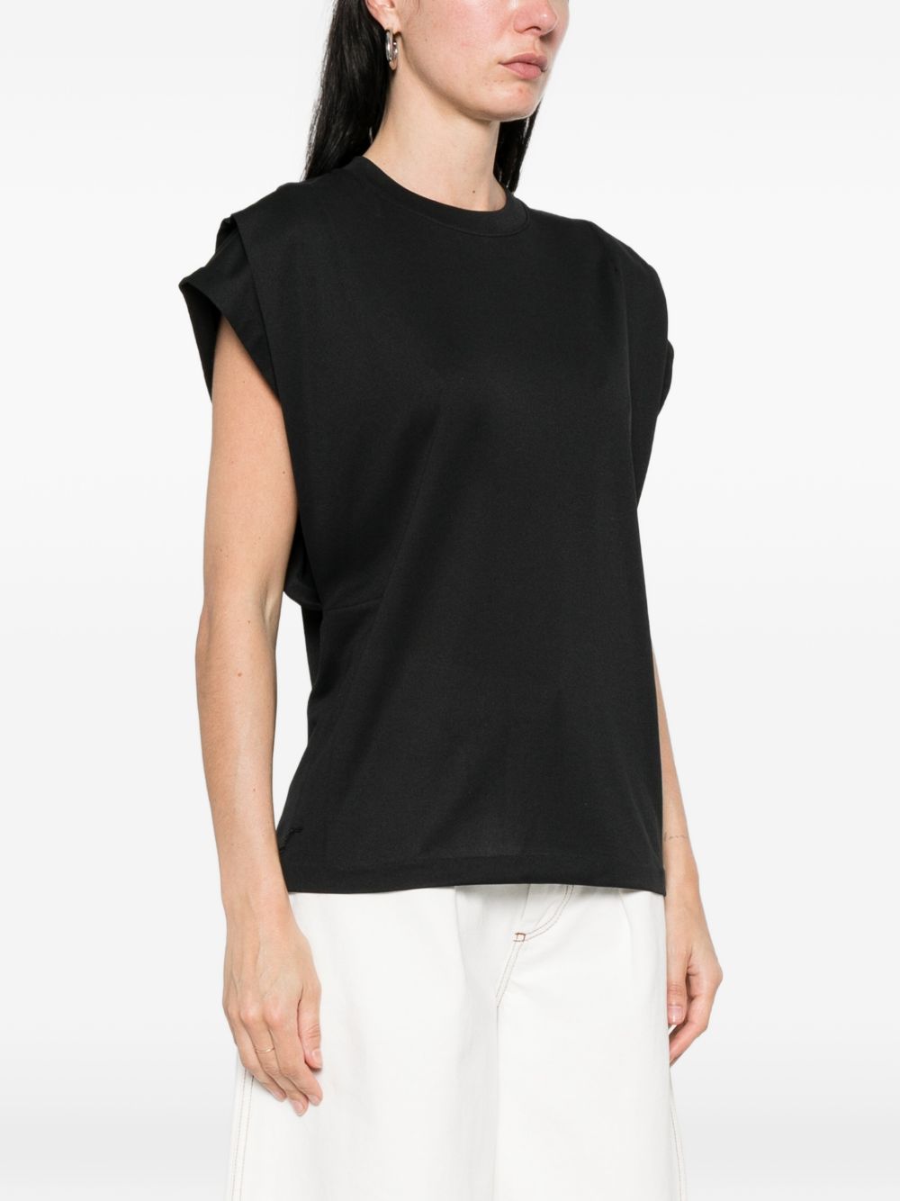 JACQUEMUS T-shirt nera Ventadau senza maniche 