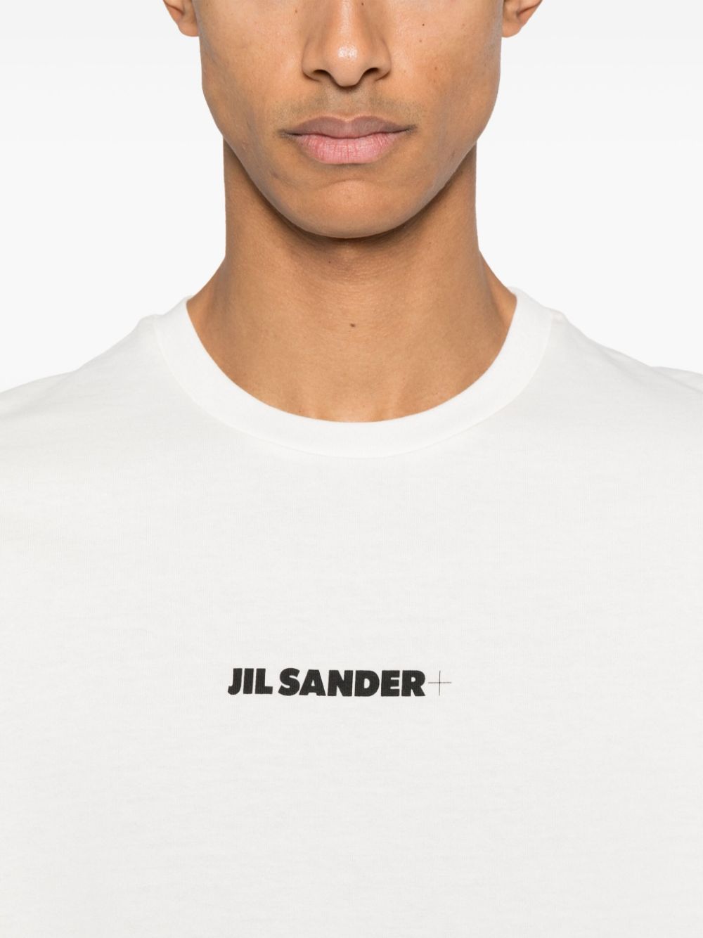 JIL SANDER T-shirt bianca con stampa del logo 
