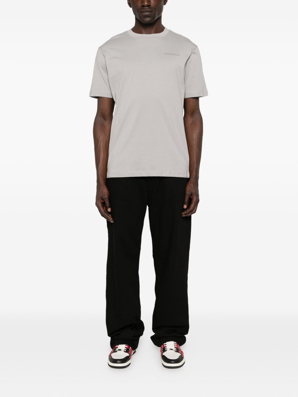 JOHN RICHMOND T-shirt in cotone grigia girocollo 