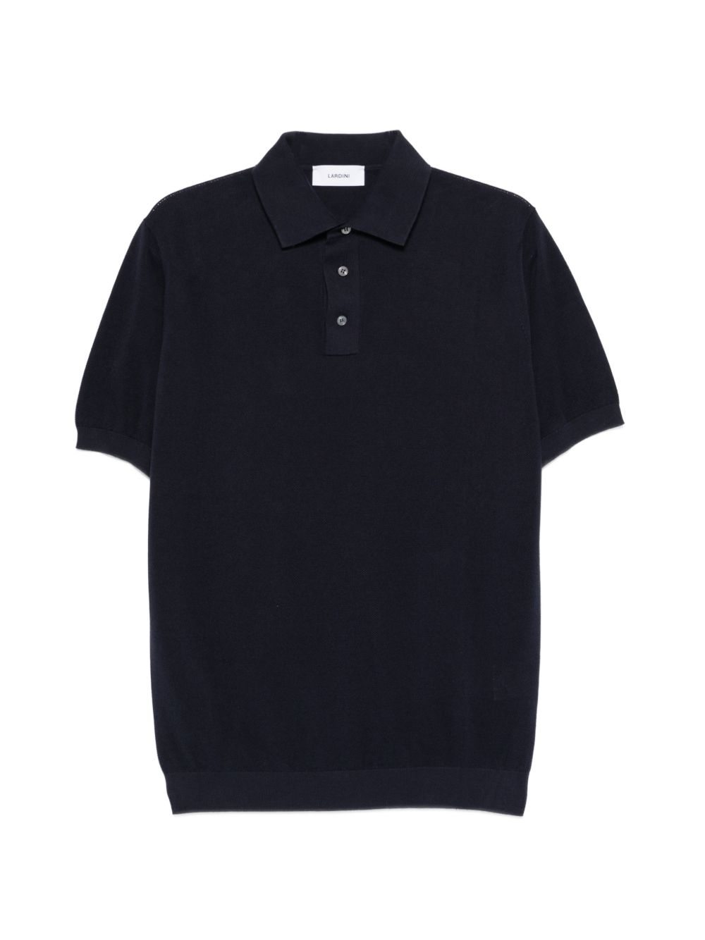 LARDINI Polo in cotone blu navy maniche corte con colletto a polo 