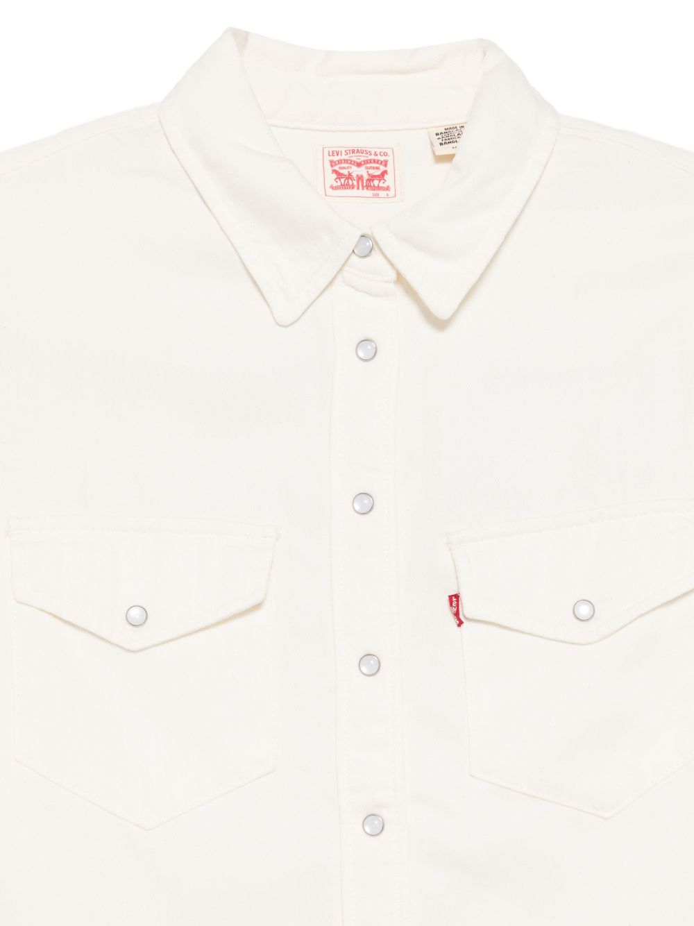LEVIS Camicia bianca in denim con tasca 