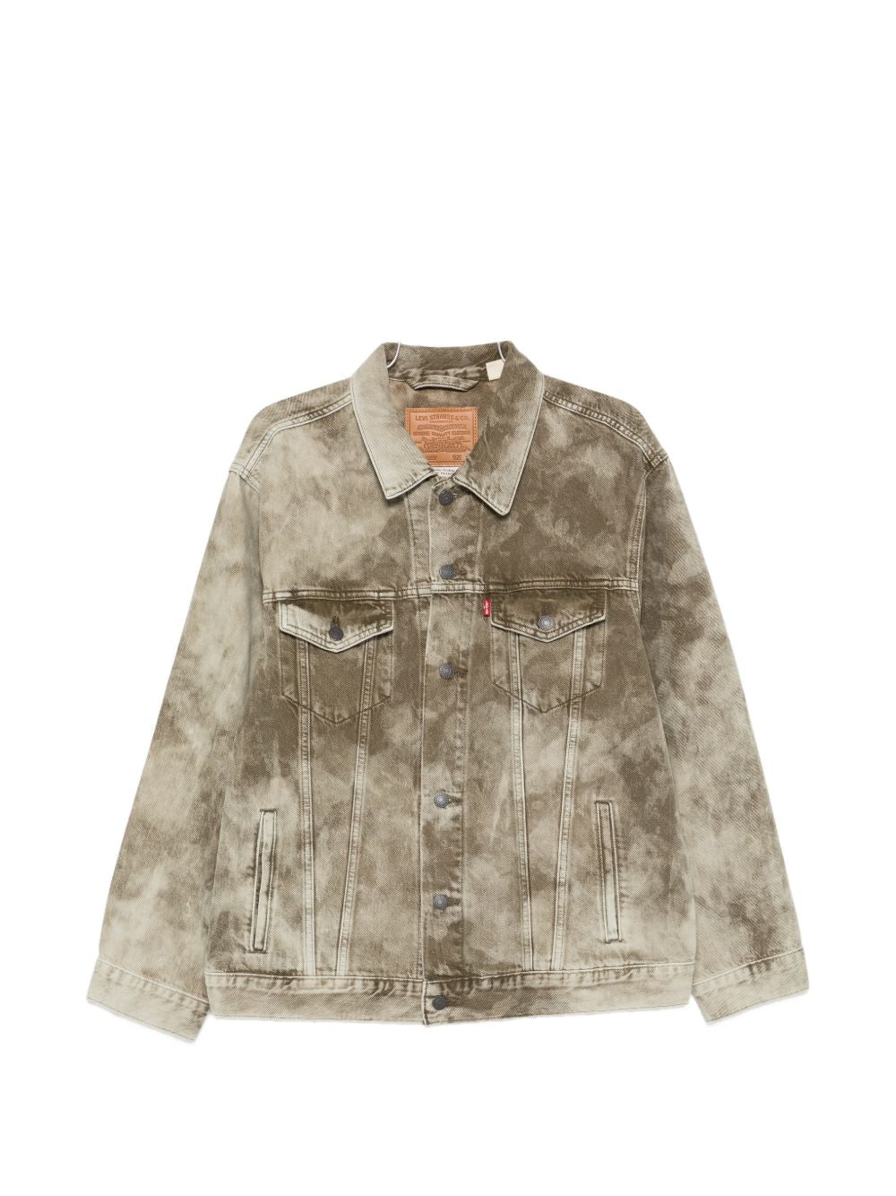 LEVIS Giacca verde e beige con applicazione logo 