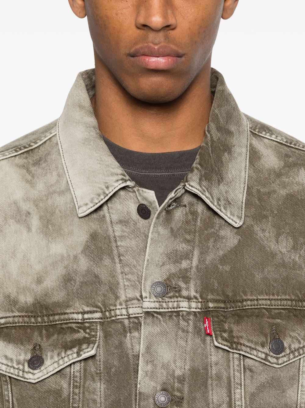 LEVIS Giacca verde e beige con applicazione logo 