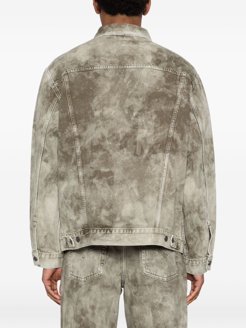 LEVIS Giacca verde e beige con applicazione logo 