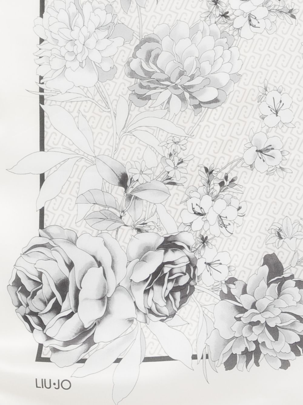 LIUJO Foulard sciarpa con stampa floreale nero 