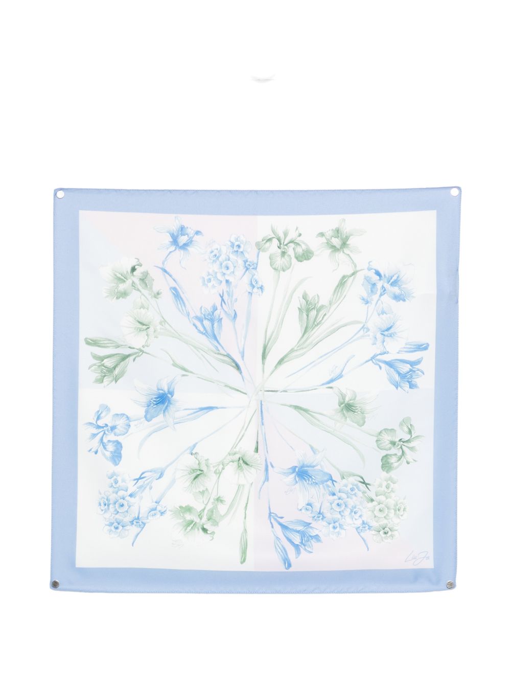 LIUJO Foulard con stampa floreale bianco e celeste 