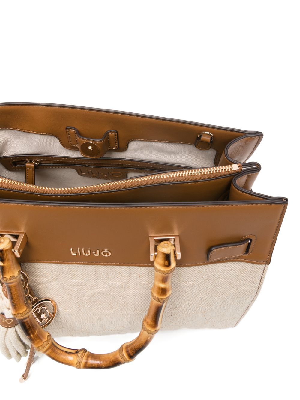 LIUJO Borsa a mano con manici di bamboo 