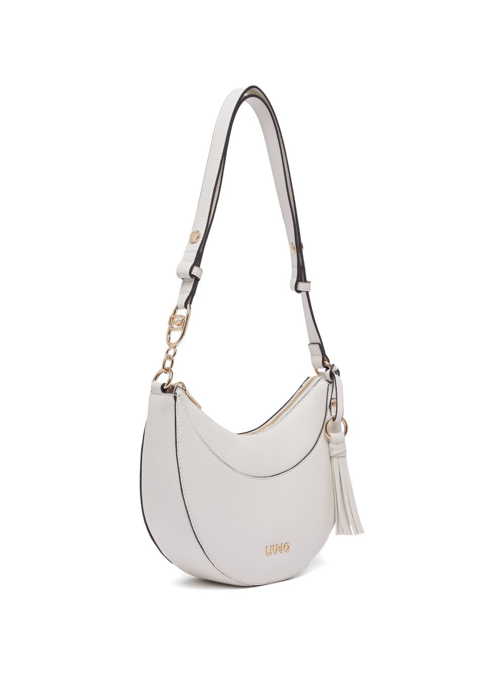 LIUJO Borsa hobo media bianco sporco con charm 