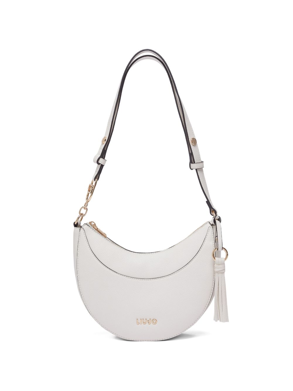 LIUJO Borsa hobo media bianco sporco con charm 