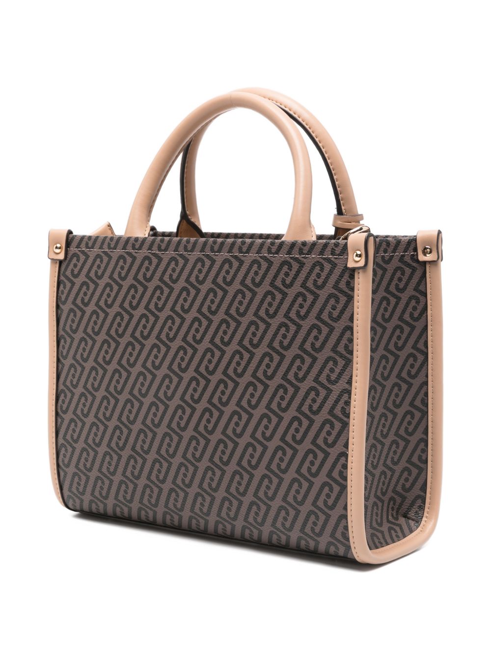 LIUJO Borsa a mano tote con logo marrone e rosa 