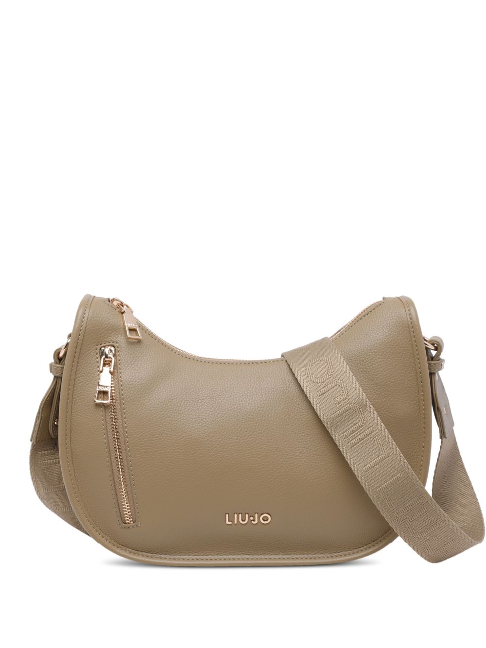LIUJO Borsa a tracolla color tortora in ecopelle con tasca laterale 