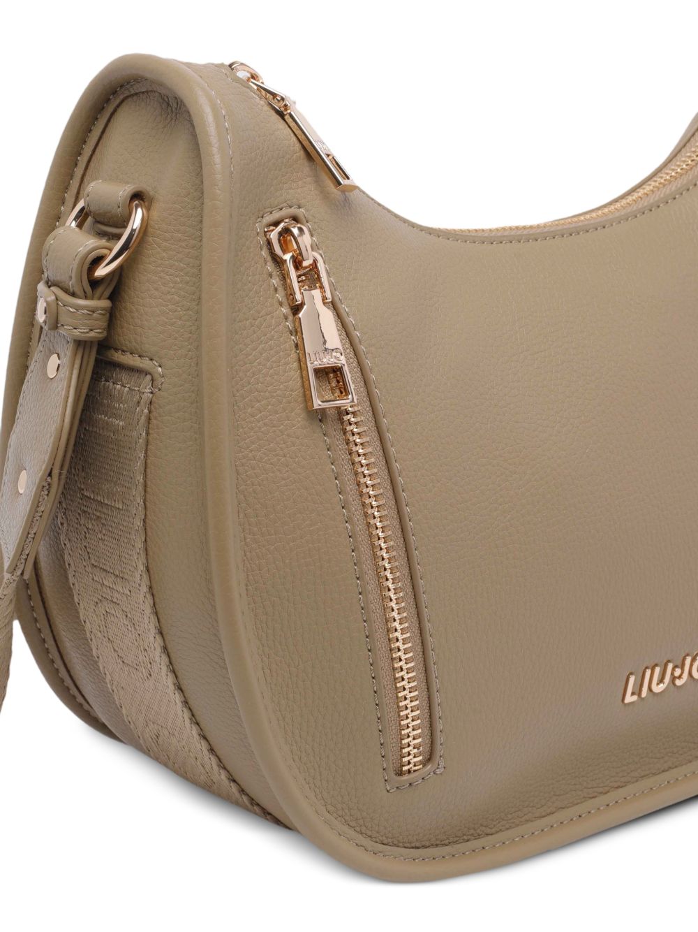 LIUJO Borsa a tracolla color tortora in ecopelle con tasca laterale 