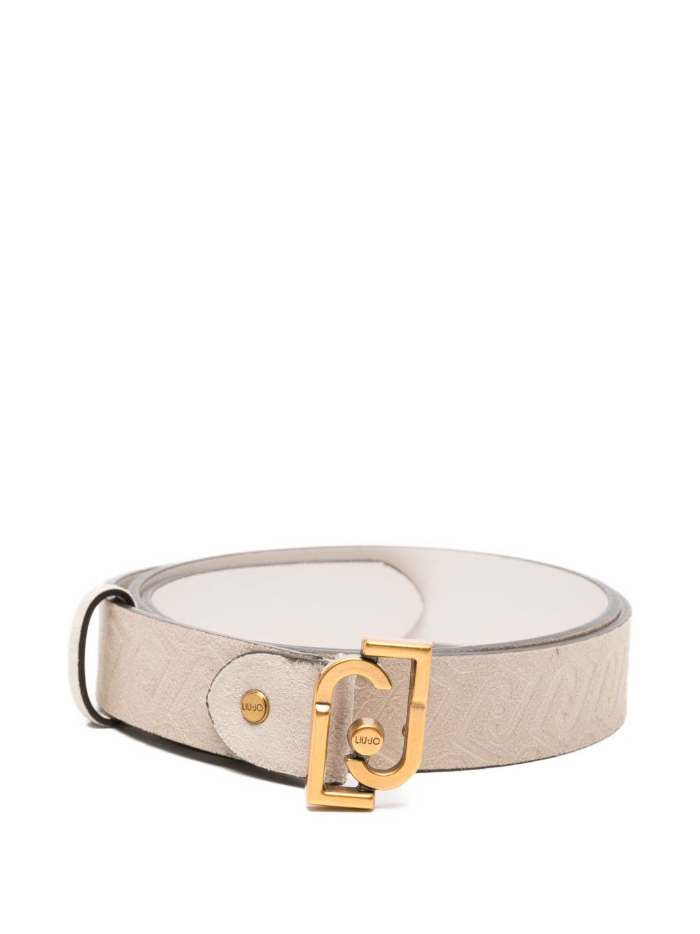 LIUJO Cintura beige con fibbia dorata 