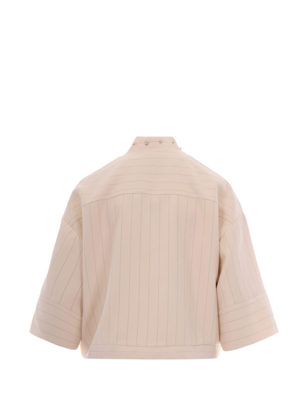 LIUJO Giacca beige con maniche a 3/4 e tasche sul petto 