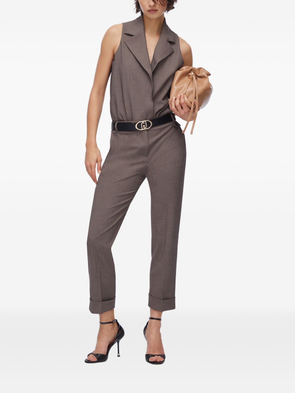 LIUJO Top body elegante marrone senza maniche 