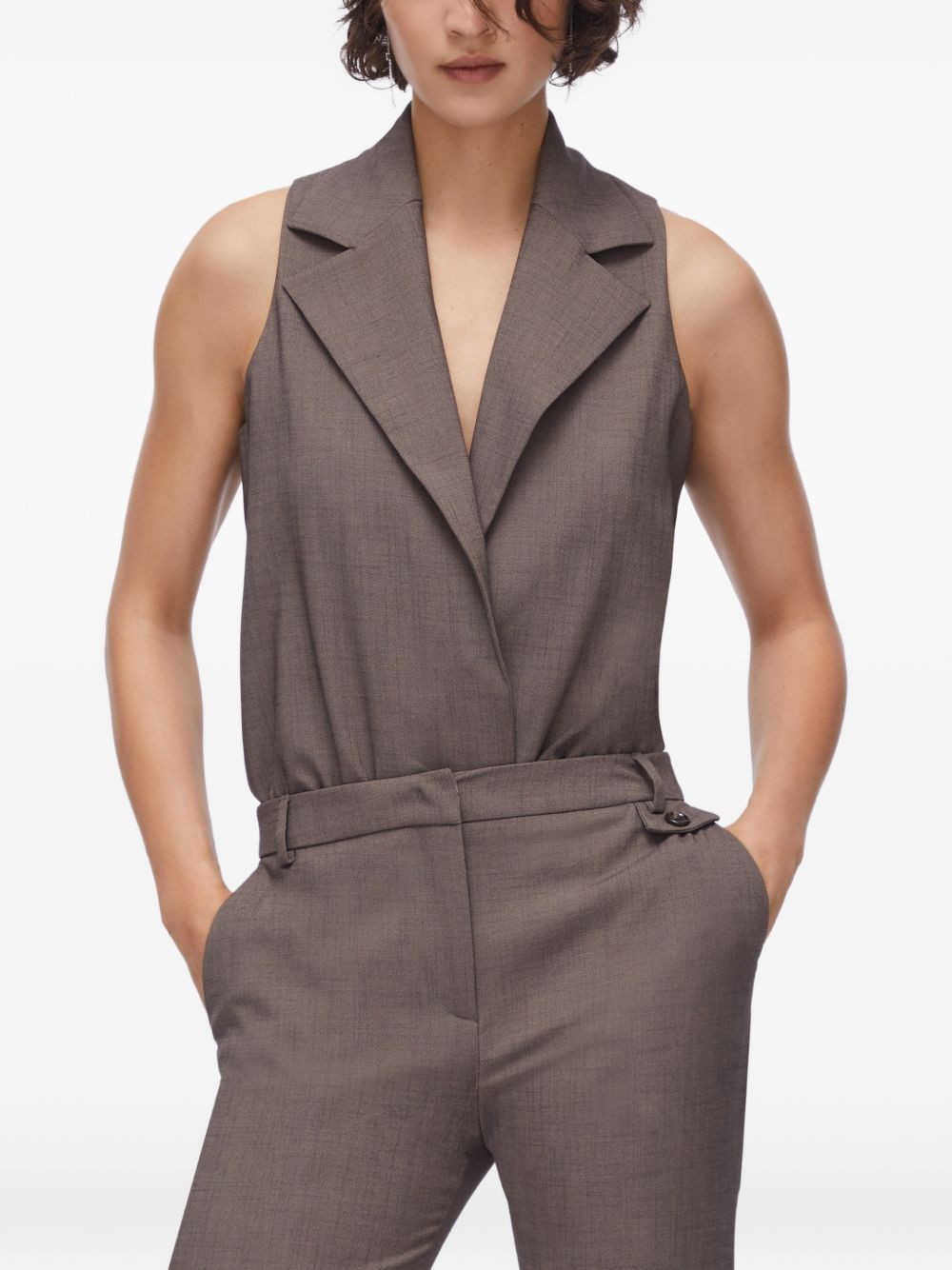 LIUJO Top body elegante marrone senza maniche 