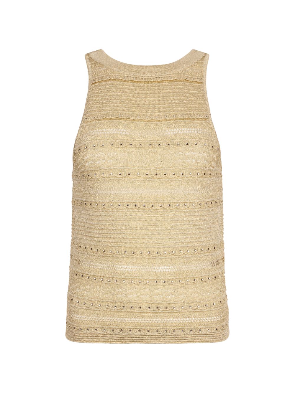 LIUJO Top giallo paglia in crochet 