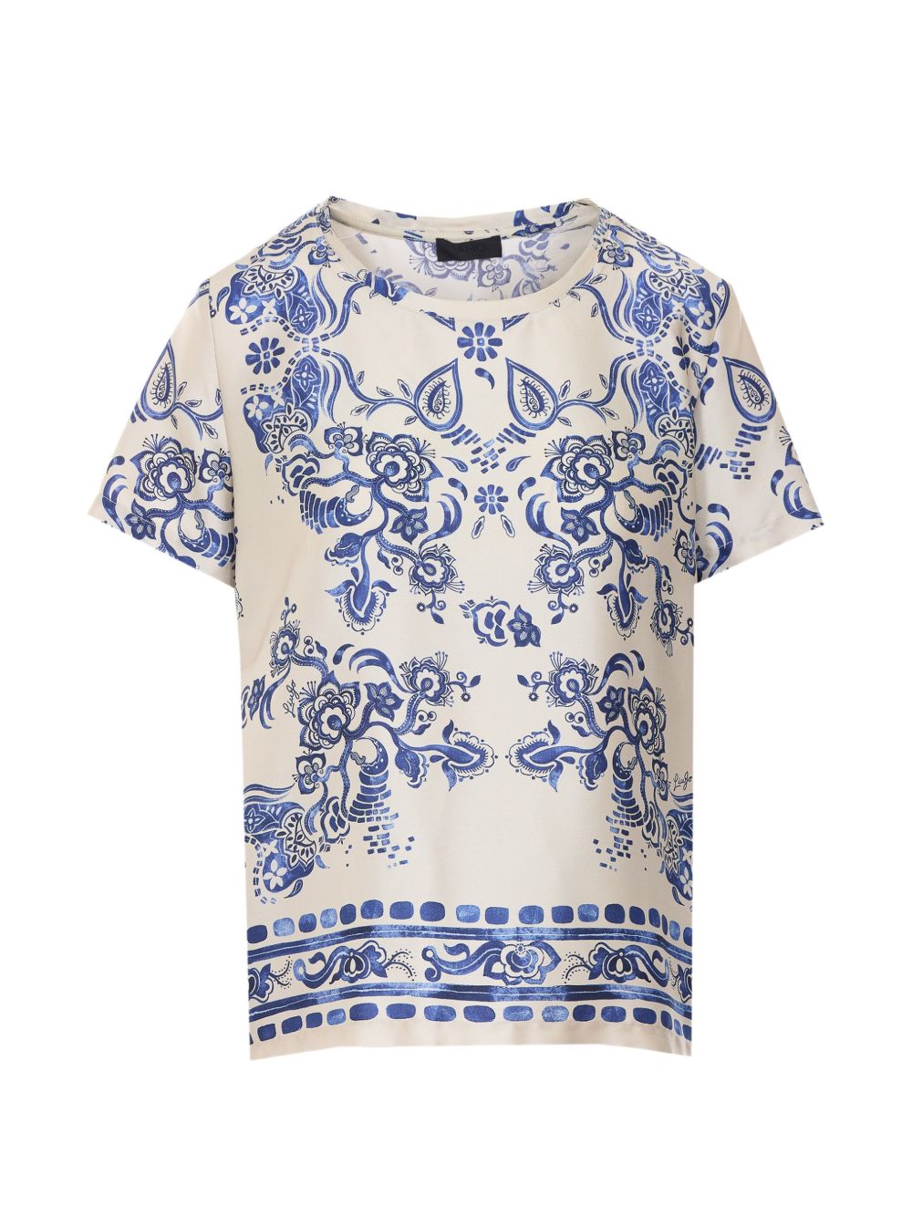 LIUJO Blusa a maniche corte con stampa floreale blu 