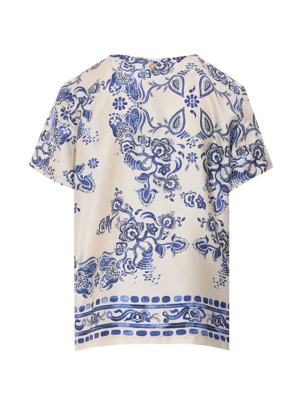LIUJO Blusa a maniche corte con stampa floreale blu 