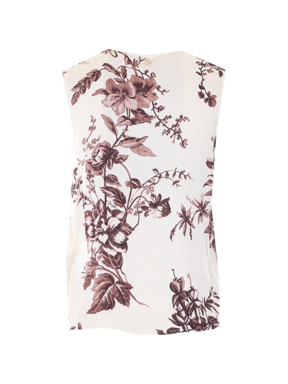 LIUJO Blusa a maniche corte con stampa floreale marrone 