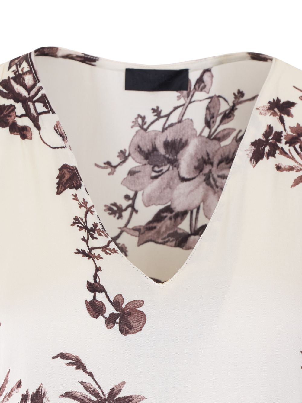 LIUJO Blusa a maniche corte con stampa floreale marrone 