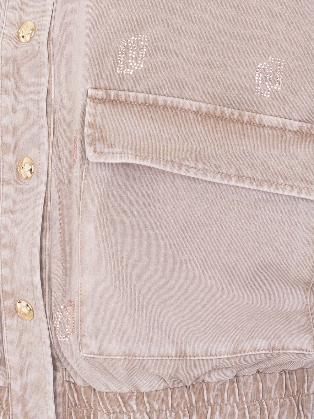 LIUJO Giacca in denim beige con tasche cargo 
