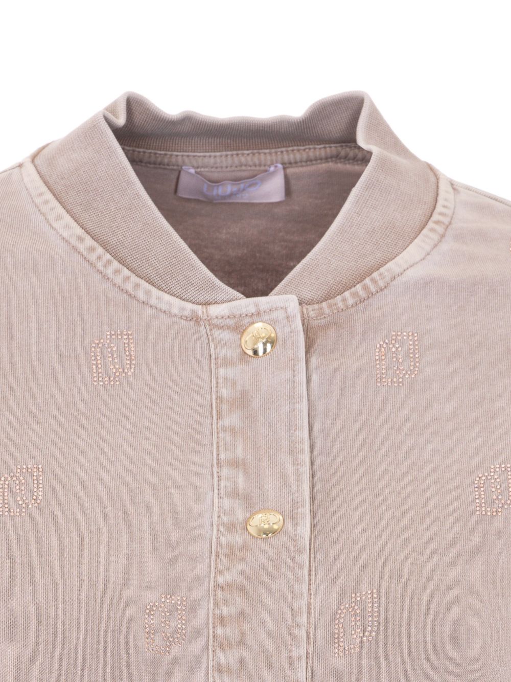 LIUJO Giacca in denim beige con tasche cargo 